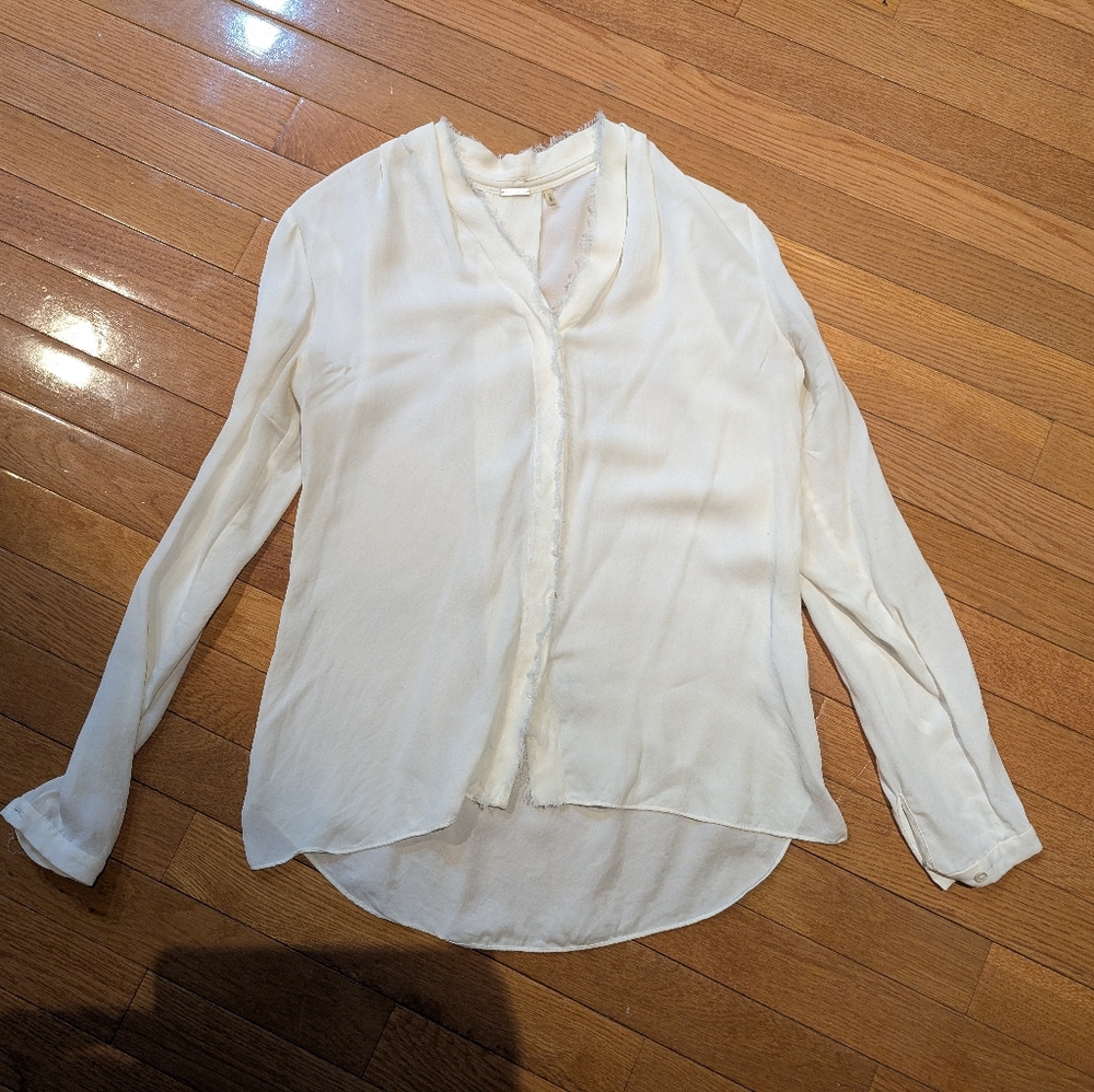Eli Tahari white silk blouse xs